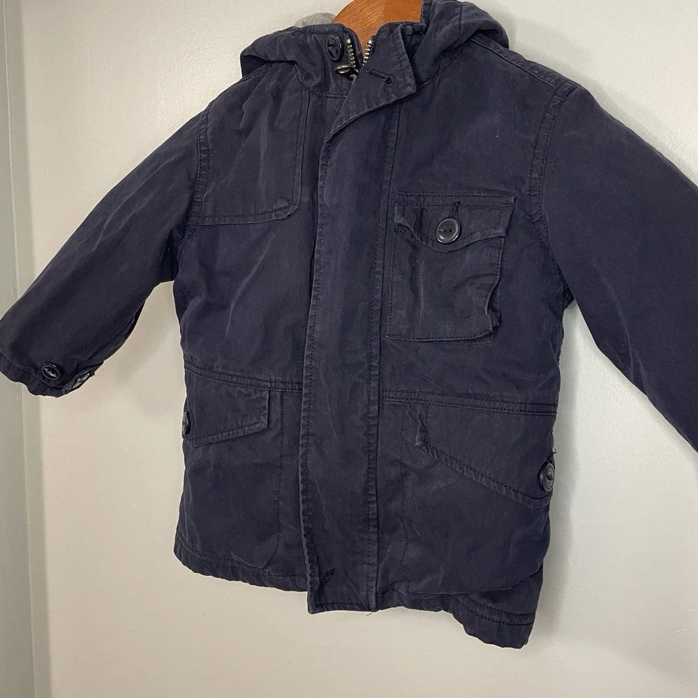 GAP Boys Sz 18-24m Navy Blue Coat Jacket Removable Inner‎ Liner Spring